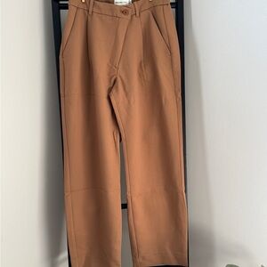 A&F Tailored Relaxed Straight Pants (Brown, 28, Short)